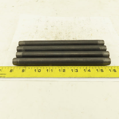 3/8" x 8" Schedule 40 Steel Welded Black Pipe Nipple Lot of 4