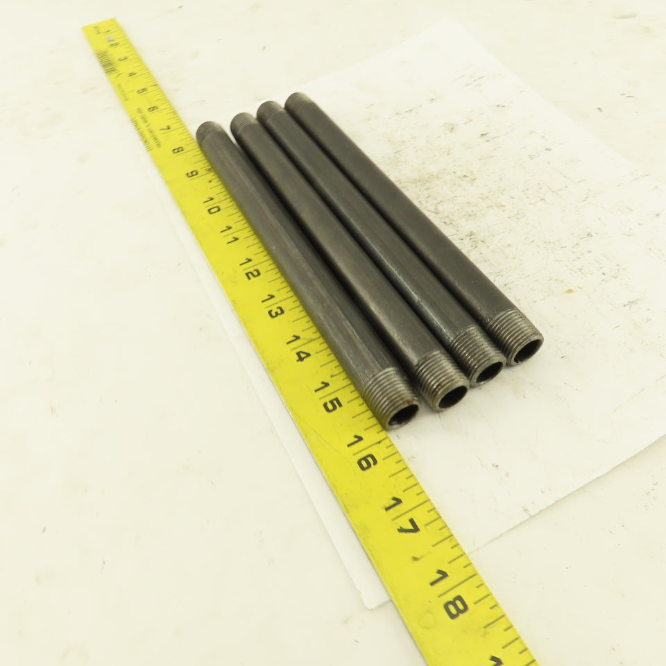 3/8" x 8" Schedule 40 Steel Welded Black Pipe Nipple Lot of 4