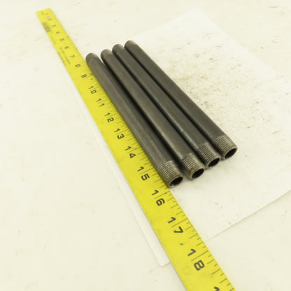 3/8" x 8" Schedule 40 Steel Welded Black Pipe Nipple Lot of 4
