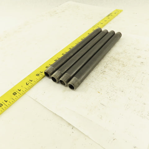 3/8" x 8" Schedule 40 Steel Welded Black Pipe Nipple Lot of 4
