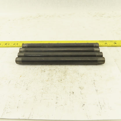 3/8" x 8" Schedule 40 Steel Welded Black Pipe Nipple Lot of 4