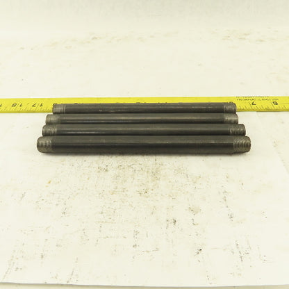 3/8" x 8" Schedule 40 Steel Welded Black Pipe Nipple Lot of 4