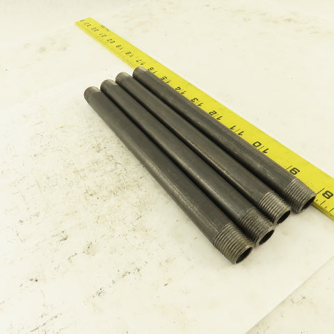 3/8" x 8" Schedule 40 Steel Welded Black Pipe Nipple Lot of 4