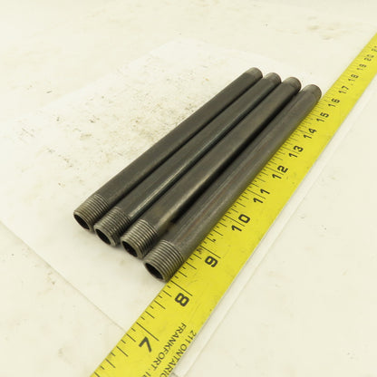 3/8" x 8" Schedule 40 Steel Welded Black Pipe Nipple Lot of 4