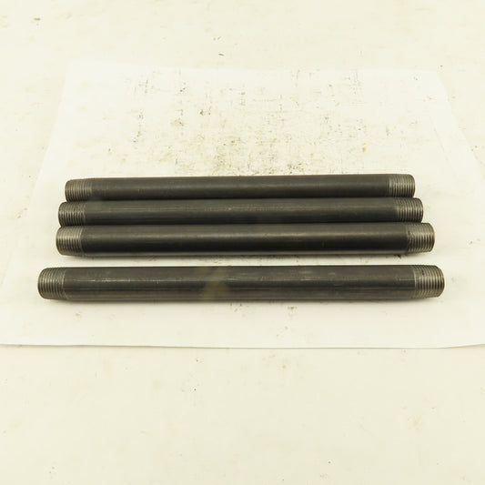 3/8" x 8" Schedule 40 Steel Welded Black Pipe Nipple Lot of 4