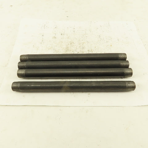 3/8" x 8" Schedule 40 Steel Welded Black Pipe Nipple Lot of 4