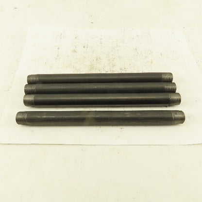 3/8" x 8" Schedule 40 Steel Welded Black Pipe Nipple Lot of 4