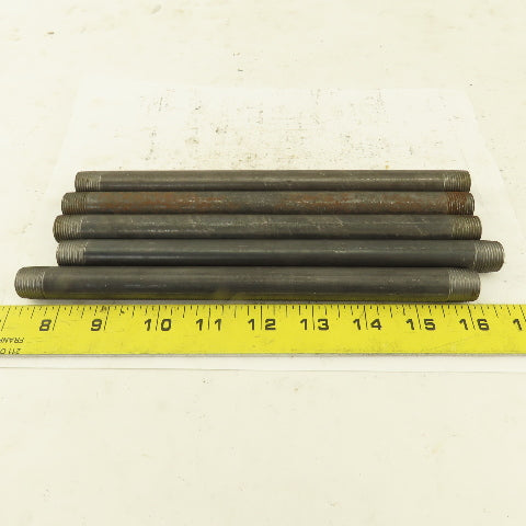3/8" x 9" Schedule 40 Steel Welded Black Pipe Nipple Lot of 5