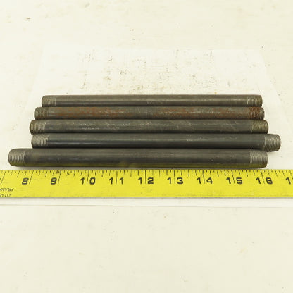 3/8" x 9" Schedule 40 Steel Welded Black Pipe Nipple Lot of 5