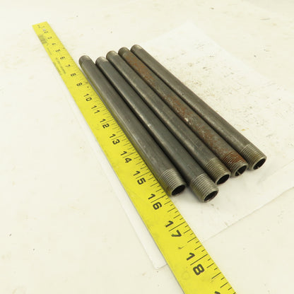 3/8" x 9" Schedule 40 Steel Welded Black Pipe Nipple Lot of 5