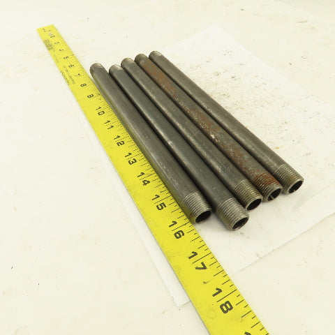3/8" x 9" Schedule 40 Steel Welded Black Pipe Nipple Lot of 5