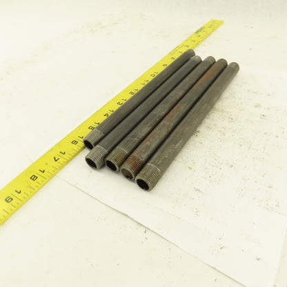 3/8" x 9" Schedule 40 Steel Welded Black Pipe Nipple Lot of 5