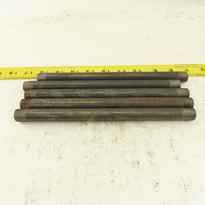 3/8" x 9" Schedule 40 Steel Welded Black Pipe Nipple Lot of 5