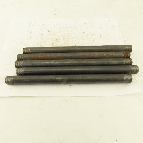 3/8" x 9" Schedule 40 Steel Welded Black Pipe Nipple Lot of 5