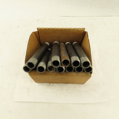 1/2" x 6" Schedule 40 Steel Welded Black Pipe Nipple Lot of 12