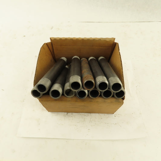 1/2" x 6" Schedule 40 Steel Welded Black Pipe Nipple Lot of 12