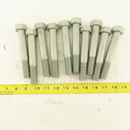 3/4-10 x 5" Grade 9 Hex Head Bolt 1-3/4" Thread Length Lot Of 10