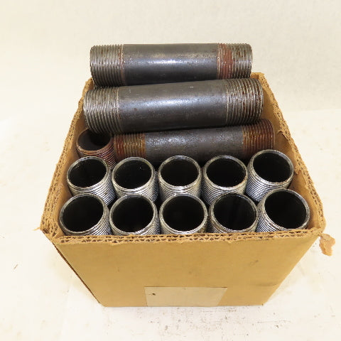 1" NPT Black Iron Pipe Nipple Mixed Lengths 5" 5-1/2" & 6" Lot/17