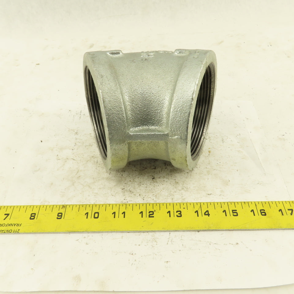 3" NPT Galvanized 45° Elbow Pipe Fitting Plumbing