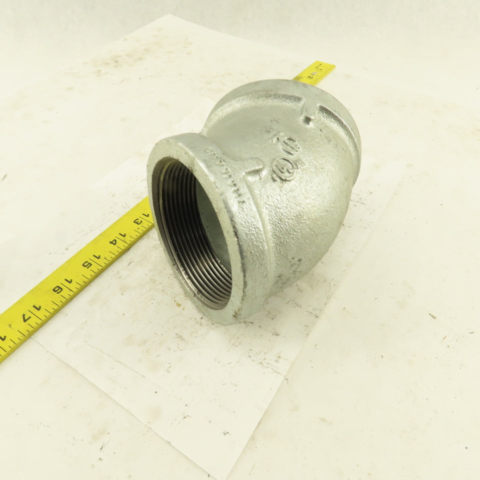 3" NPT Galvanized 45° Elbow Pipe Fitting Plumbing