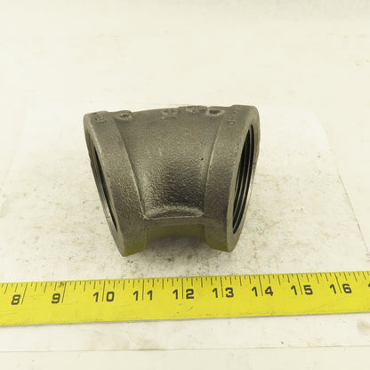 2-1/2" NPT Class 150 Malleable Iron 45° Elbow Black Pipe Fitting