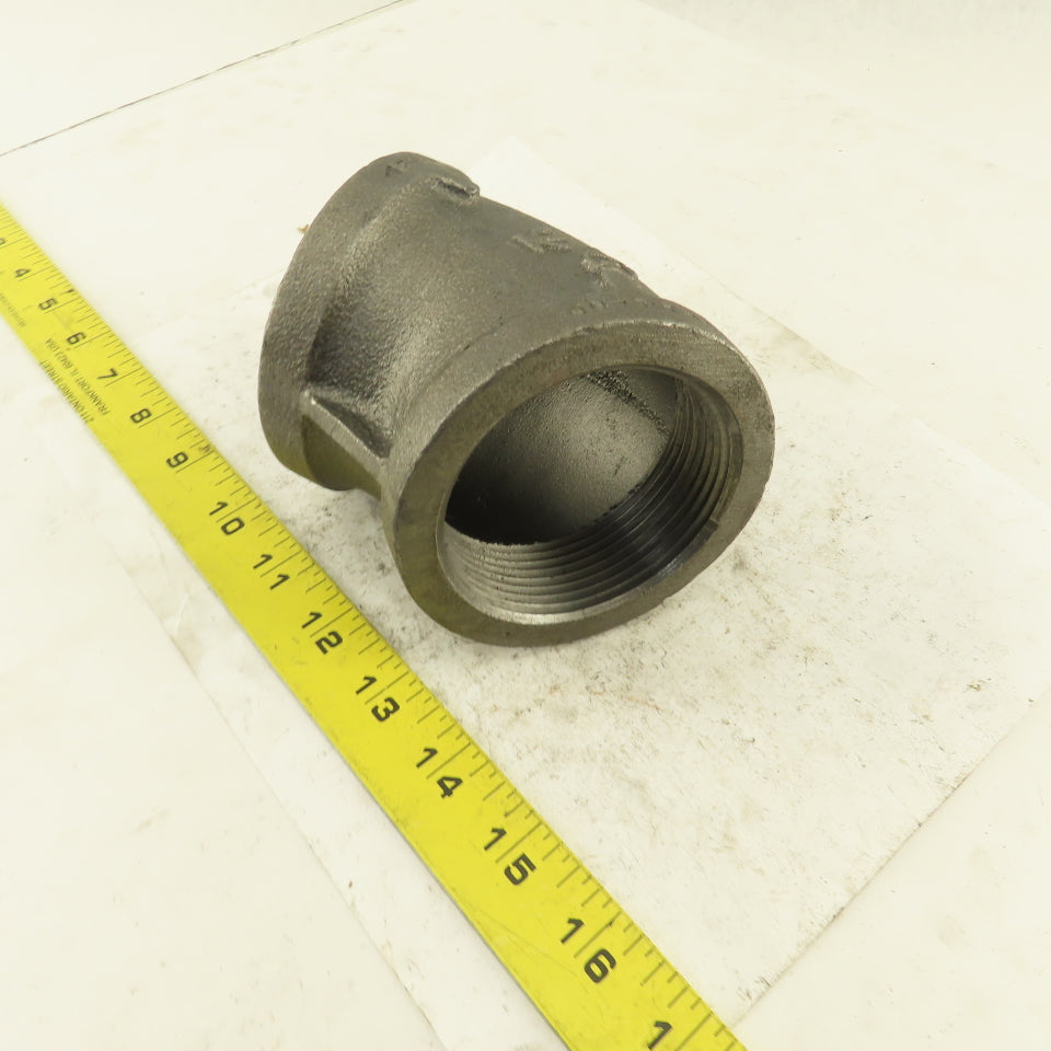 2-1/2" NPT Class 150 Malleable Iron 45° Elbow Black Pipe Fitting
