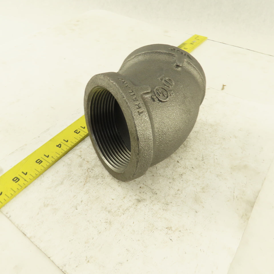 2-1/2" NPT Class 150 Malleable Iron 45° Elbow Black Pipe Fitting