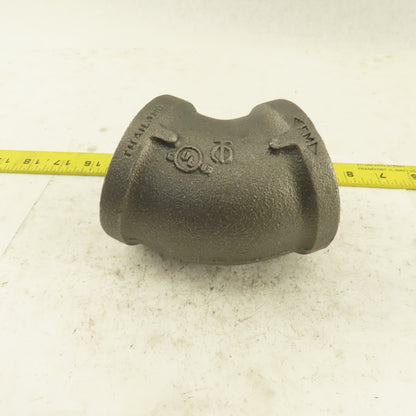 2-1/2" NPT Class 150 Malleable Iron 45° Elbow Black Pipe Fitting