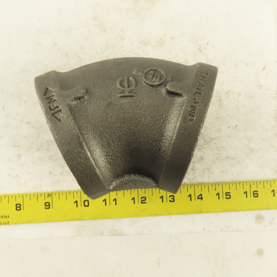 2-1/2" NPT Class 150 Malleable Iron 45° Elbow Black Pipe Fitting