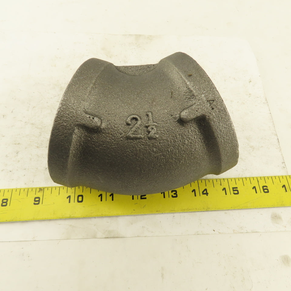 2-1/2" NPT Class 150 Malleable Iron 45° Elbow Black Pipe Fitting