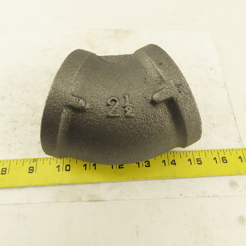 2-1/2" NPT Class 150 Malleable Iron 45° Elbow Black Pipe Fitting
