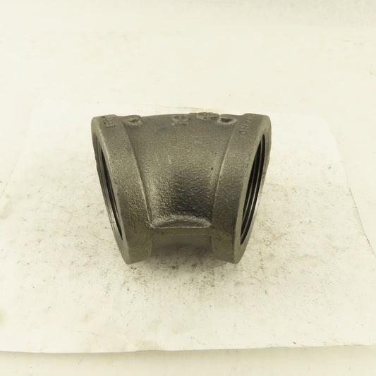 2-1/2" NPT Class 150 Malleable Iron 45° Elbow Black Pipe Fitting