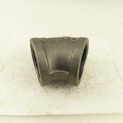 2-1/2" NPT Class 150 Malleable Iron 45° Elbow Black Pipe Fitting