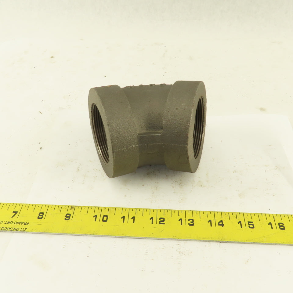 Ward 2" NPT Class 300 Malleable Iron 45° Elbow Black Pipe Fitting