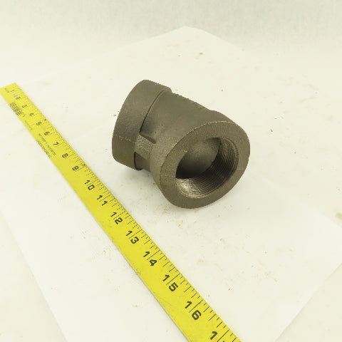Ward 2" NPT Class 300 Malleable Iron 45° Elbow Black Pipe Fitting