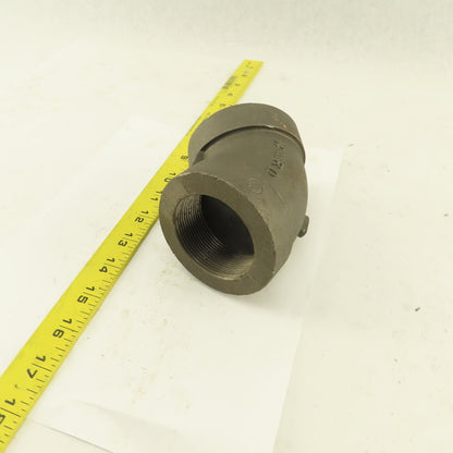 Ward 2" NPT Class 300 Malleable Iron 45° Elbow Black Pipe Fitting