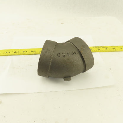 Ward 2" NPT Class 300 Malleable Iron 45° Elbow Black Pipe Fitting