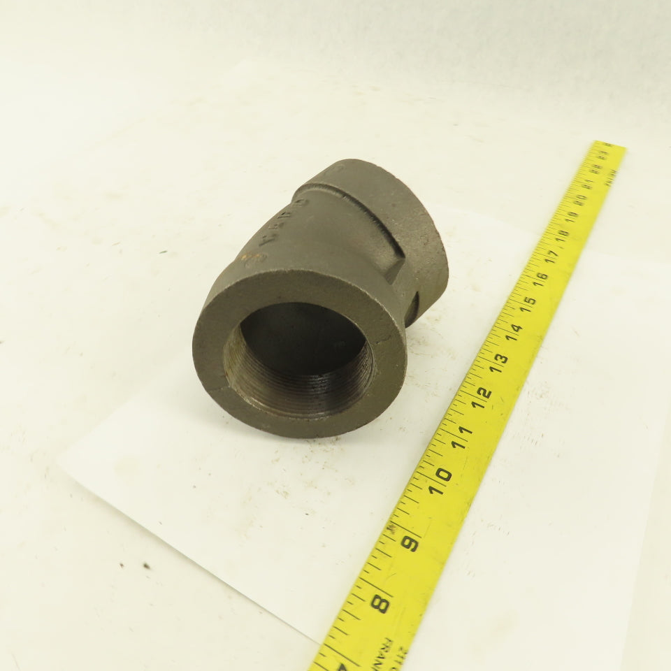 Ward 2" NPT Class 300 Malleable Iron 45° Elbow Black Pipe Fitting