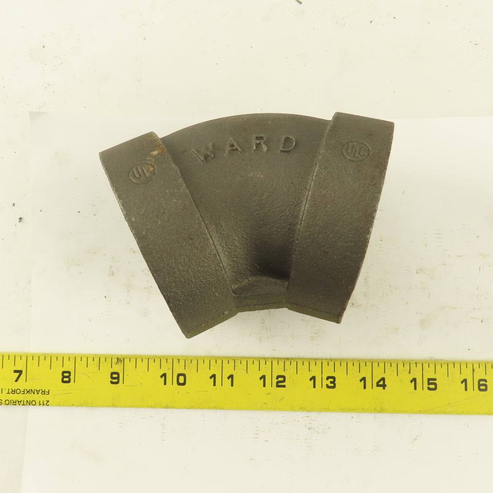 Ward 2" NPT Class 300 Malleable Iron 45° Elbow Black Pipe Fitting