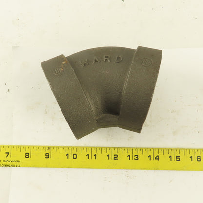 Ward 2" NPT Class 300 Malleable Iron 45° Elbow Black Pipe Fitting