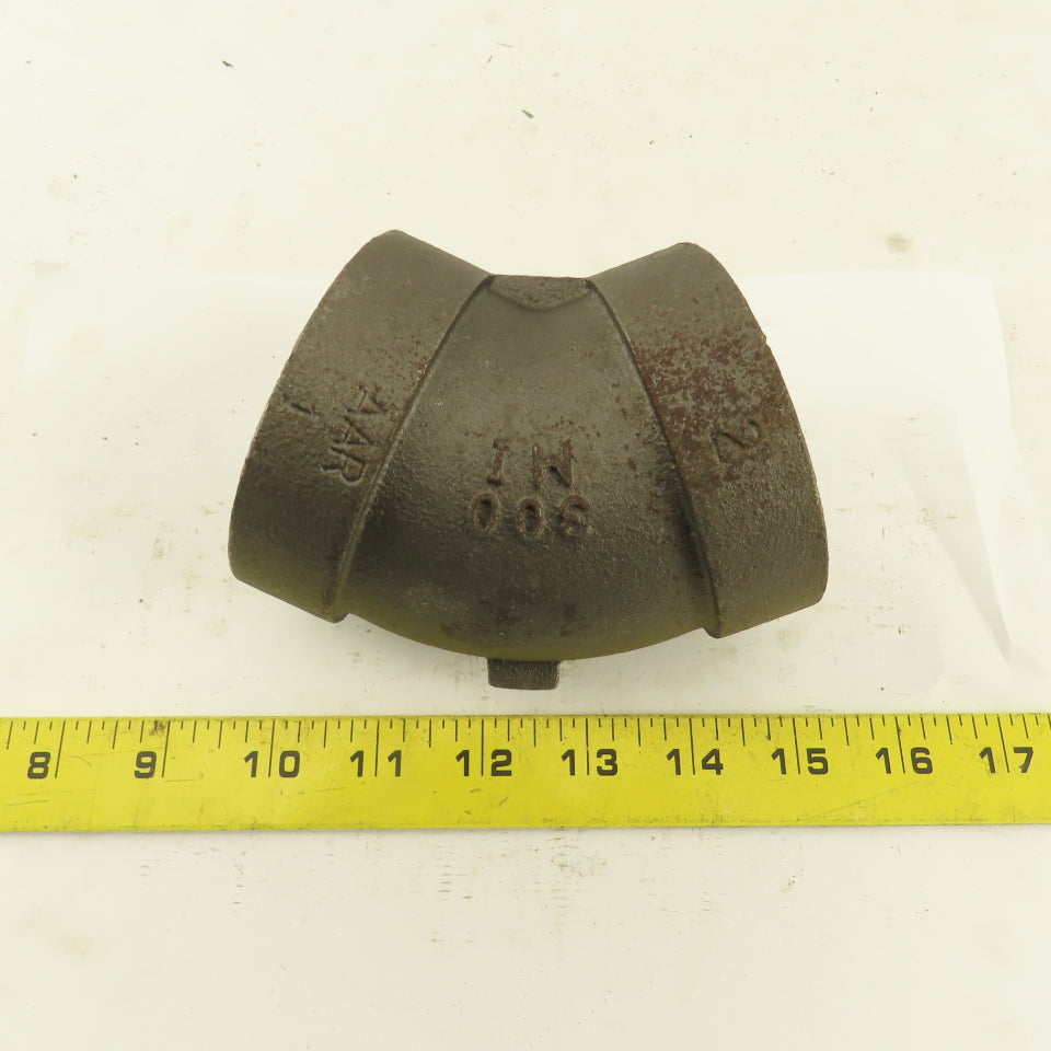 Ward 2" NPT Class 300 Malleable Iron 45° Elbow Black Pipe Fitting