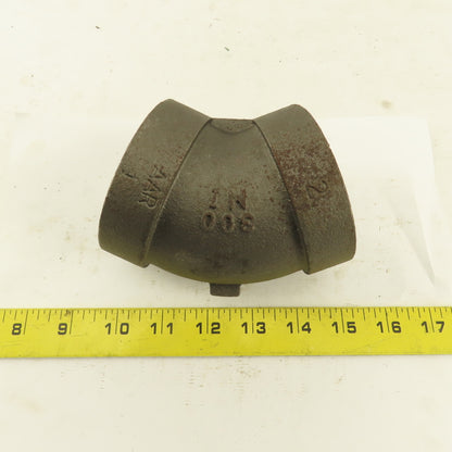 Ward 2" NPT Class 300 Malleable Iron 45° Elbow Black Pipe Fitting