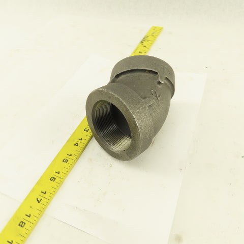2" NPT Class 300 Malleable Iron 45° Elbow Black Pipe Fitting