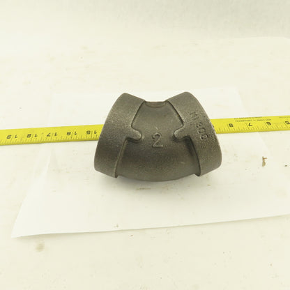 2" NPT Class 300 Malleable Iron 45° Elbow Black Pipe Fitting