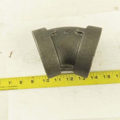 2" NPT Class 300 Malleable Iron 45° Elbow Black Pipe Fitting