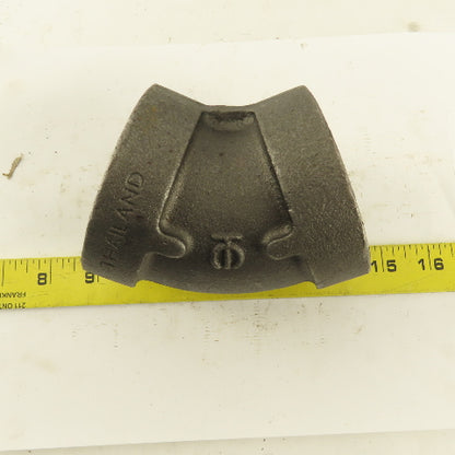 2" NPT Class 300 Malleable Iron 45° Elbow Black Pipe Fitting