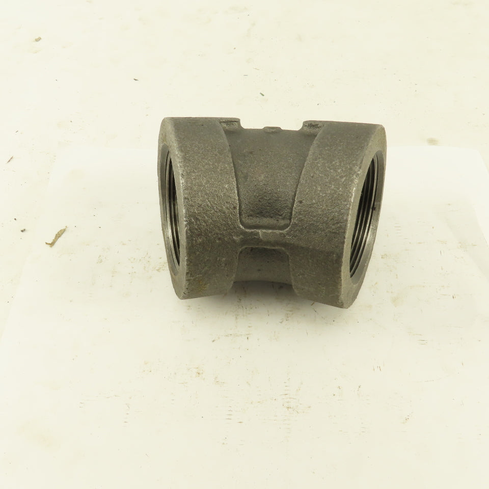 2" NPT Class 300 Malleable Iron 45° Elbow Black Pipe Fitting