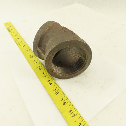 Ward 2-1/2" NPT Class 150 Malleable Iron 45° Elbow Black Pipe Fitting USA