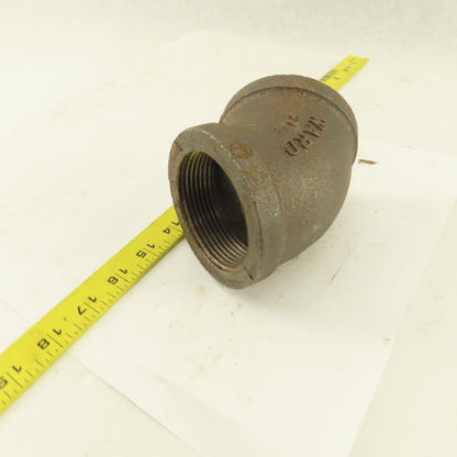 Ward 2-1/2" NPT Class 150 Malleable Iron 45° Elbow Black Pipe Fitting USA