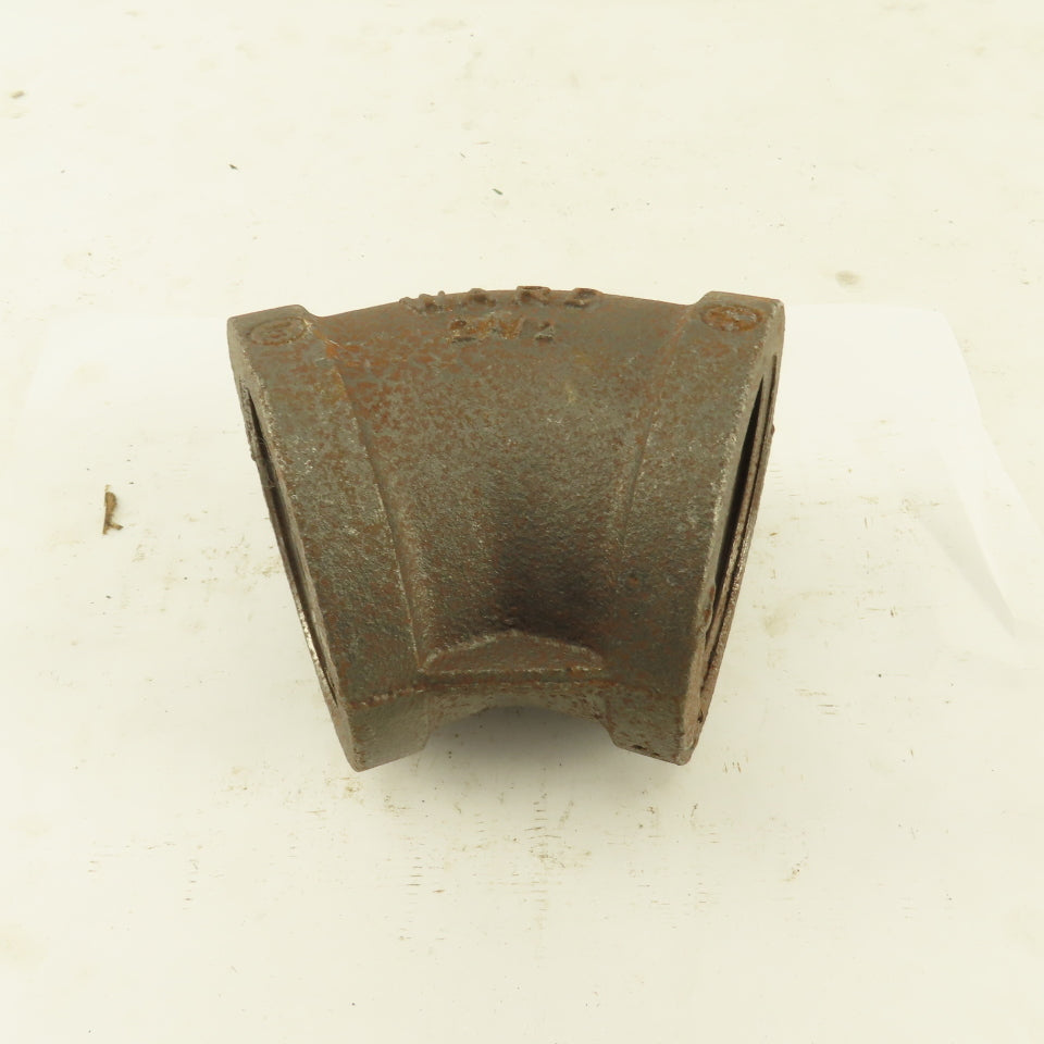 Ward 2-1/2" NPT Class 150 Malleable Iron 45° Elbow Black Pipe Fitting USA